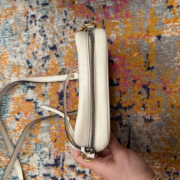 Gucci Calfskin Matelasse Mini GG Marmont Chain Shoulder Bag White - Picture 15 of 16